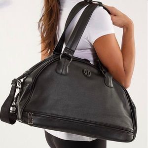 Lululemon Black Leather Duffel Bag